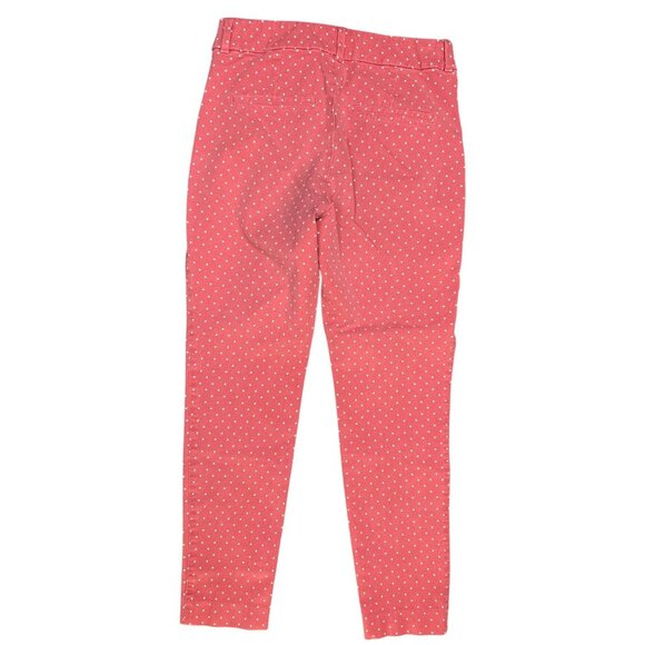 High-Waisted Pixie Skinny Ankle Cropped Pants in Pink/White Polka Dot Size 0 - Picture 2 of 6